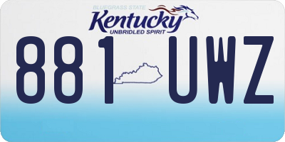 KY license plate 881UWZ