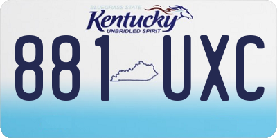 KY license plate 881UXC