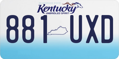 KY license plate 881UXD