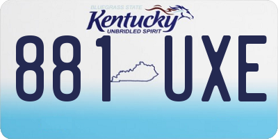KY license plate 881UXE