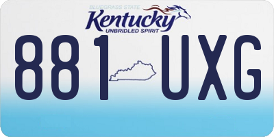KY license plate 881UXG