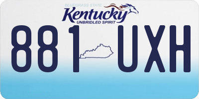 KY license plate 881UXH
