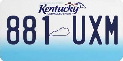 KY license plate 881UXM