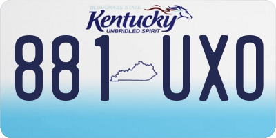 KY license plate 881UXO