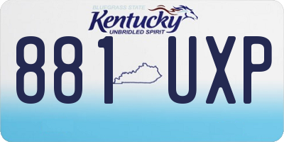 KY license plate 881UXP