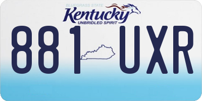 KY license plate 881UXR