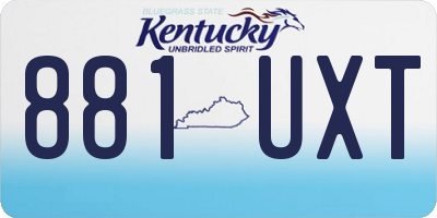 KY license plate 881UXT
