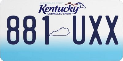 KY license plate 881UXX