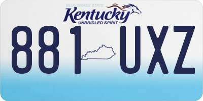 KY license plate 881UXZ