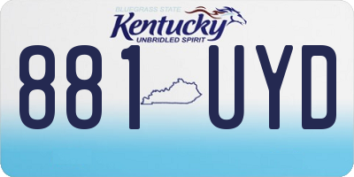 KY license plate 881UYD