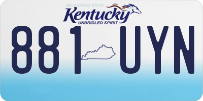 KY license plate 881UYN