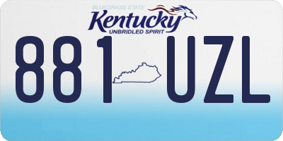 KY license plate 881UZL