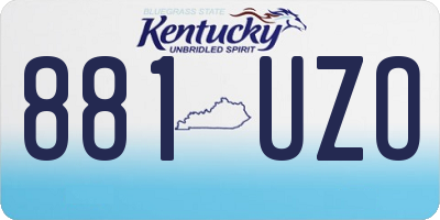 KY license plate 881UZO