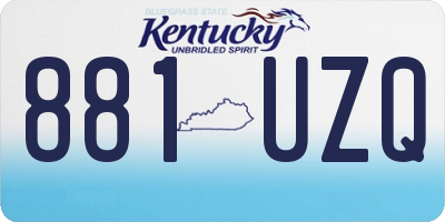 KY license plate 881UZQ