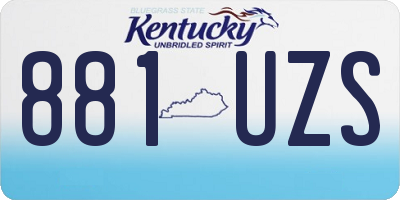 KY license plate 881UZS