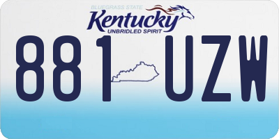 KY license plate 881UZW