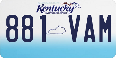 KY license plate 881VAM