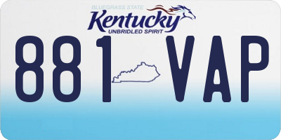 KY license plate 881VAP