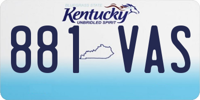 KY license plate 881VAS