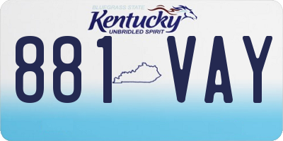 KY license plate 881VAY