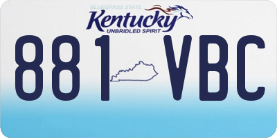 KY license plate 881VBC