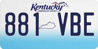 KY license plate 881VBE