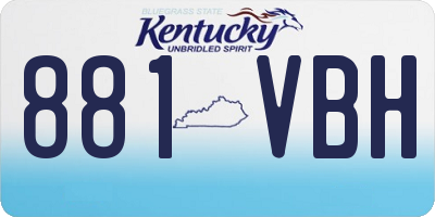 KY license plate 881VBH