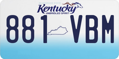 KY license plate 881VBM