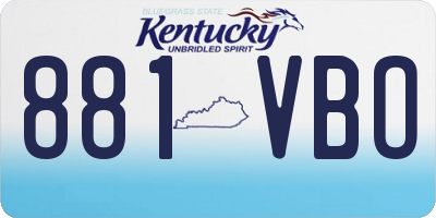 KY license plate 881VBO