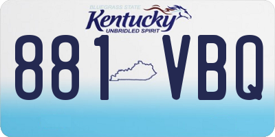 KY license plate 881VBQ