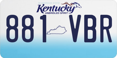 KY license plate 881VBR