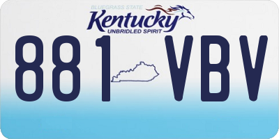 KY license plate 881VBV
