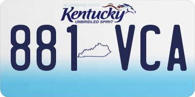 KY license plate 881VCA