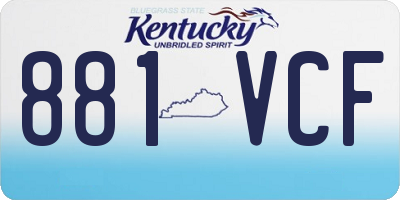 KY license plate 881VCF