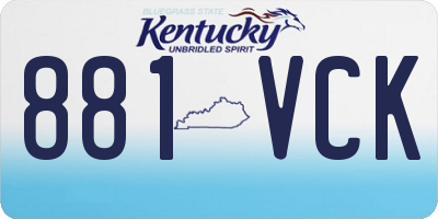 KY license plate 881VCK