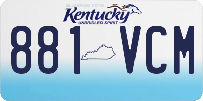 KY license plate 881VCM