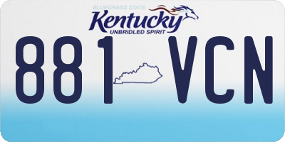 KY license plate 881VCN