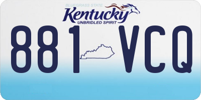 KY license plate 881VCQ