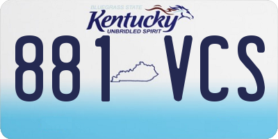 KY license plate 881VCS