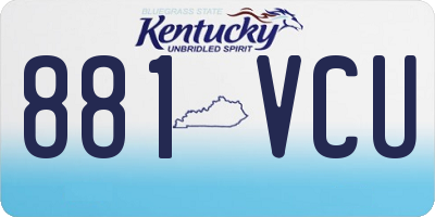 KY license plate 881VCU