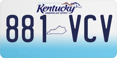 KY license plate 881VCV
