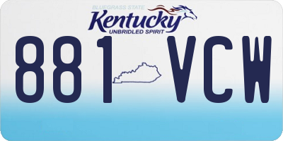 KY license plate 881VCW