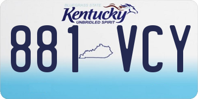 KY license plate 881VCY