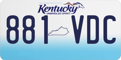 KY license plate 881VDC
