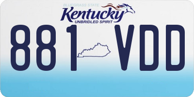 KY license plate 881VDD