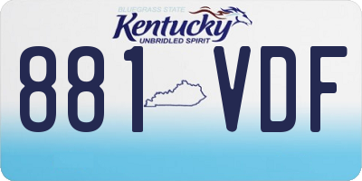 KY license plate 881VDF