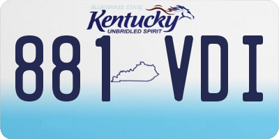 KY license plate 881VDI