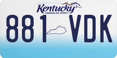 KY license plate 881VDK