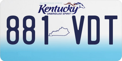 KY license plate 881VDT