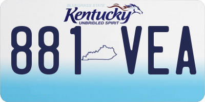 KY license plate 881VEA
